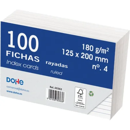 Dohe -  3 Fichas Rayadas de Cartulina (100 uds.)