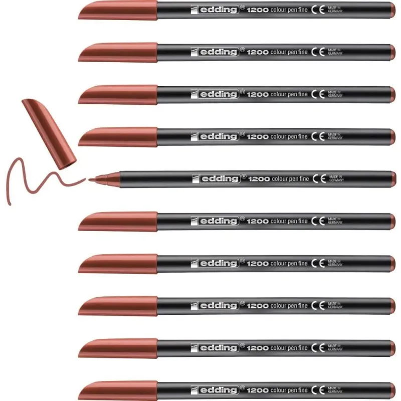 Rotulador edding punta fibra 1200 marron PACK 10