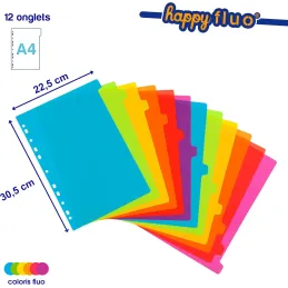 Viquel – Lote de 12 separadores de plástico, tamaño A4