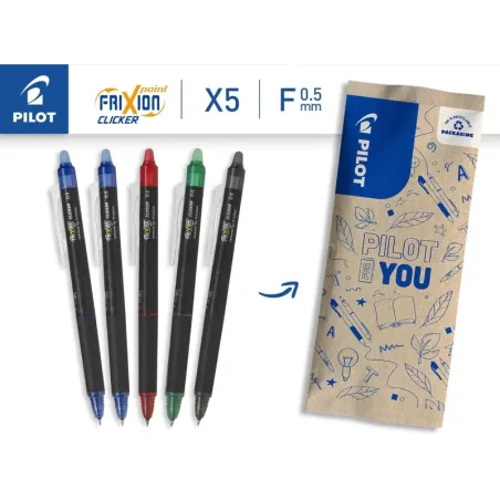 PILOT Caja de 5 FriXion Point Clicker 0,5