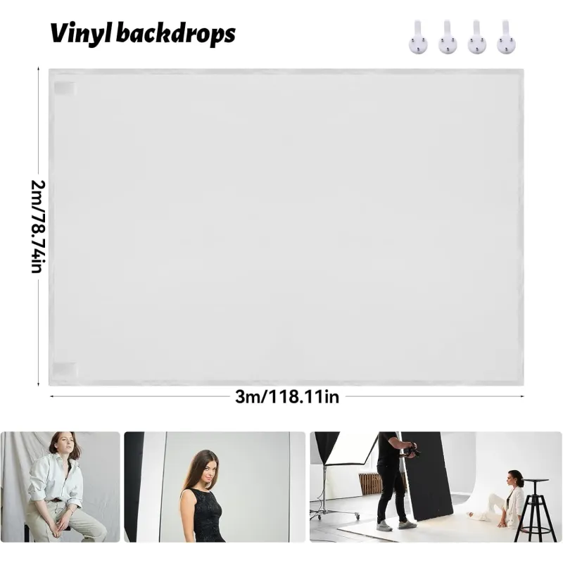 2x3m Fondo para Fotos Blanco de Tela Fondo Fotográ