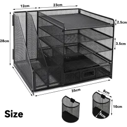 Organizador de escritorio de malla con soporte ver