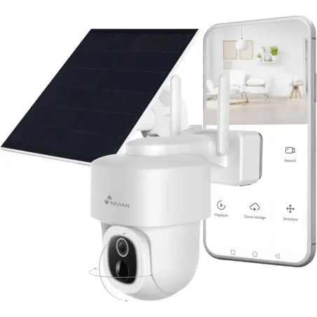 NIVIAN Cámara WiFi Exterior 2.5K Super HD con Bate
