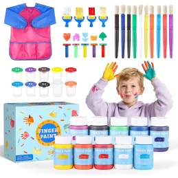 TMOL Pintura para dedos, bote de 10 colores, 60 ml