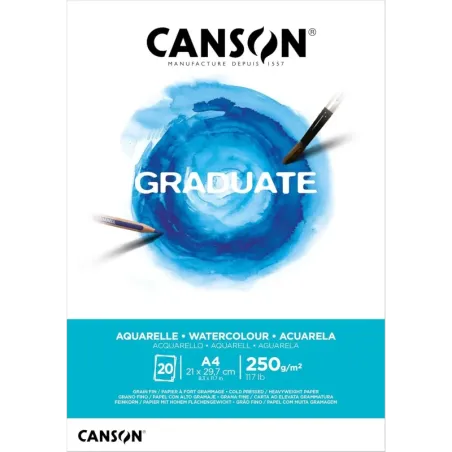 Canson Graduate Acuarela Bloc Encolado A4 20H Fino