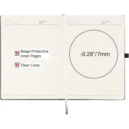 Cuaderno de NotasTamaño A4 21.5x28cm -100gsm Papel Rayadas Libreta - Bloc de Notas Cuero PU Diario