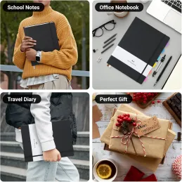 Cuaderno de NotasTamaño A4 21.5x28cm -100gsm Papel Rayadas Libreta - Bloc de Notas Cuero PU Diario