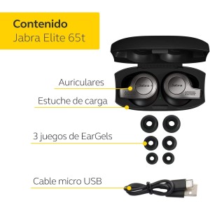 Jabra Elite 65t, Auriculares Bluetooth con Cancelación Pasiva del Ruido