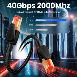 Cable de red Ethernet Cat 8 RJ45 10m . Cablism