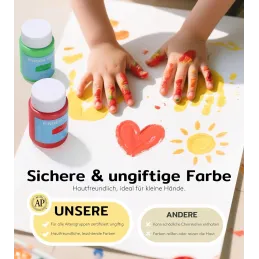 TMOL Pintura para dedos, bote de 10 colores, 60 ml