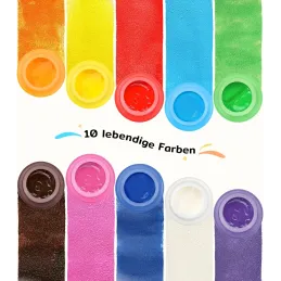 TMOL Pintura para dedos, bote de 10 colores, 60 ml