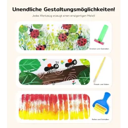 TMOL Pintura para dedos, bote de 10 colores, 60 ml