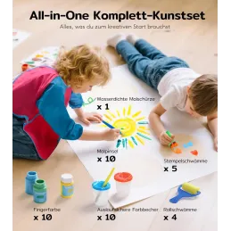 TMOL Pintura para dedos, bote de 10 colores, 60 ml