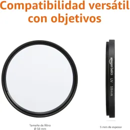 Amazon Basics - 58 mm Filtro de Protección UV Circular