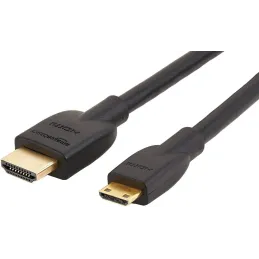 Amazon Basics - Cable Mini HDMI de Alta Velocidad a HDMI , 1.8 m, Color Negro