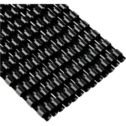 Fellowes 25 Canutillos de plástico para encuadernar, Negro, 6 mm