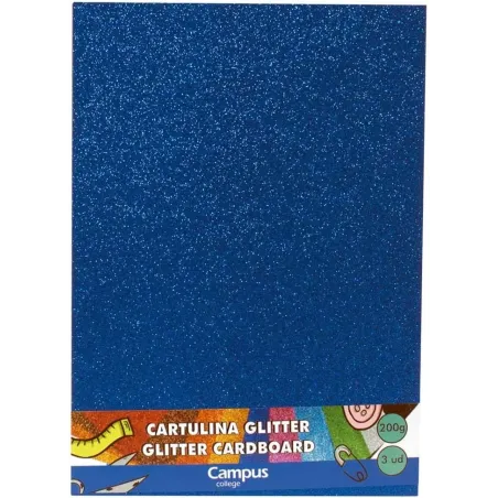3 Cartulinas 210x297mm , Azul .Campus University 630704