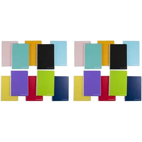 2 Cuadernos espiral cuarto witty tapa dura  75gr v