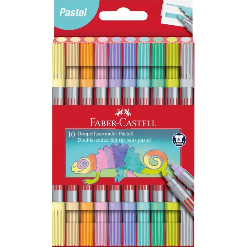 Pack 10 Rotuladores doble punta. Colores pastel