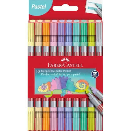 Pack 10 Rotuladores doble punta. Colores pastel