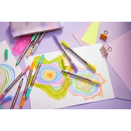 Pack 10 Rotuladores doble punta. Colores pastel