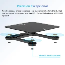 Báscula de baño digital con pantalla LED,