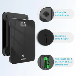 Báscula de baño digital con pantalla LED,