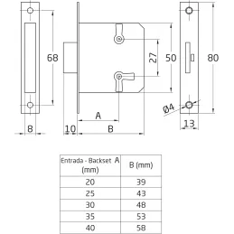 Amig - Cerradura de Embutir Para Mueble