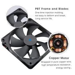 GDSTIME Ventilador de 12 V, ventilador de 140 mm