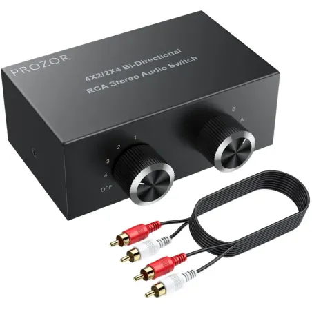 PROZOR Conmutador RCA de Audio Bidireccional