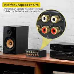 PROZOR Conmutador RCA de Audio Bidireccional