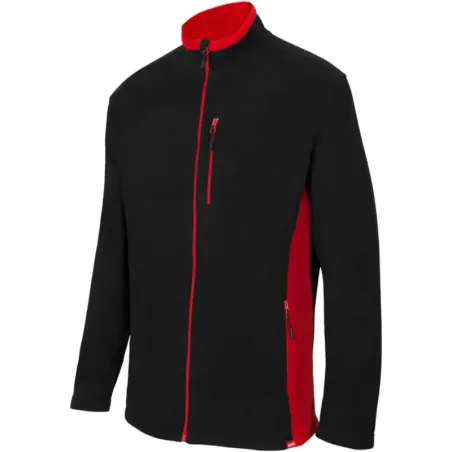 Velilla 201504, Chaqueta polar bicolor,color Negro y Rojo, Talla 3XL