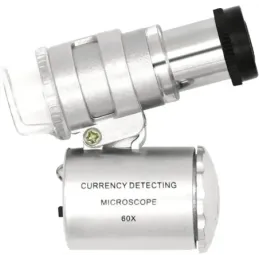 Microscopio de Bolsillo, Mini 60X Lupa