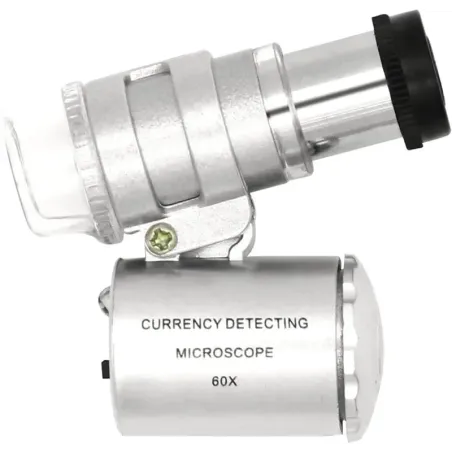 Microscopio de Bolsillo, Mini 60X Lupa