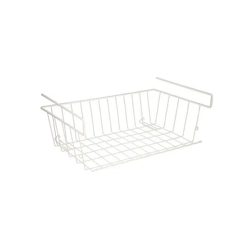Cesta Bajo Estante Colgante Blanca 39x25x11cm.
