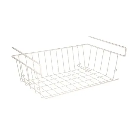 Cesta Bajo Estante Colgante Blanca 39x25x11cm.