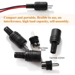 KUOQIY 10 Piezas Enchufe de Altavoz DIN de 2 Pines