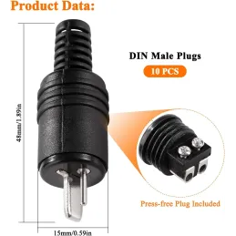 KUOQIY 10 Piezas Enchufe de Altavoz DIN de 2 Pines