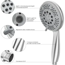 Alcachofa de ducha + 1,5 m flexible de ducha