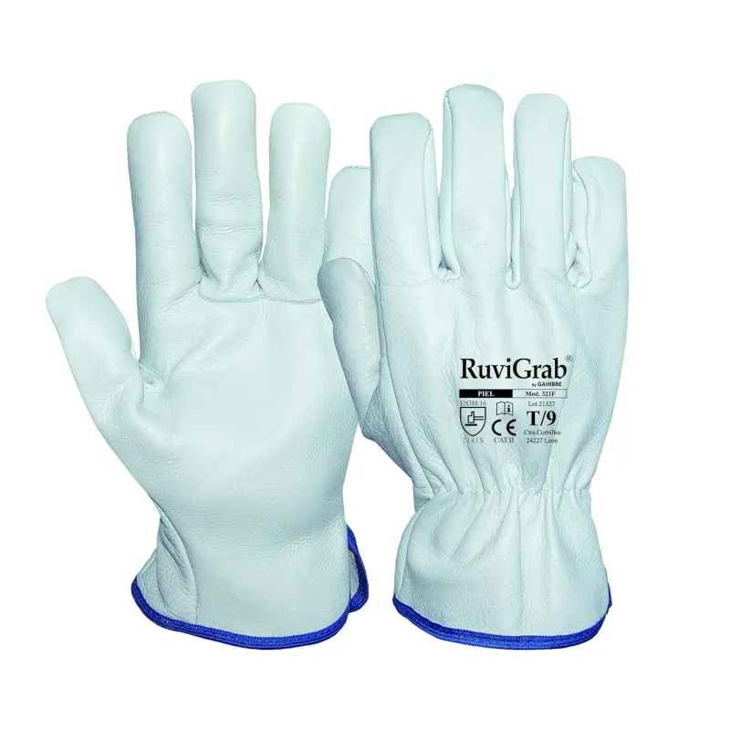 RuviGrab - Guante de Trabajo en Piel de Flor de Va
