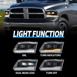 VLAND Full LED Faros para Dodge Ram 1500 Ram 2500