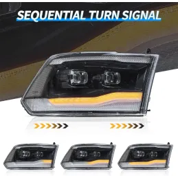 VLAND Full LED Faros para Dodge Ram 1500 Ram 2500