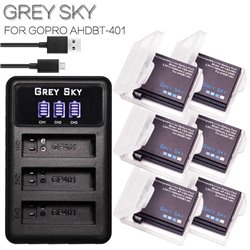 4 Baterias Grey sky 1680mAh + Cargador 3 ranuras
