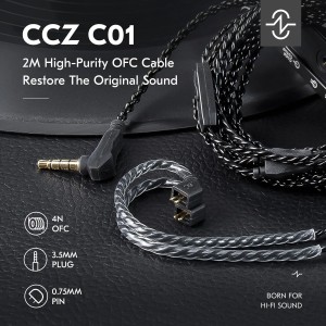 KZ ZS10 Pro IEM Cable 1.2 m, CCZ C01 4N OFC mejorado para ZSN PRO X.
