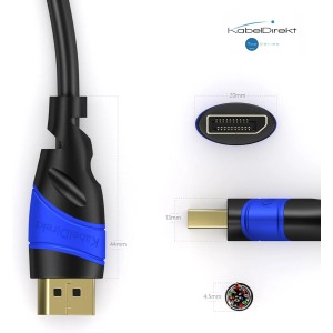 KabelDirekt – Cable DisplayPort 4K/60Hz – 5 m – inmunidad contra interferencias