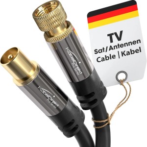 KabelDirekt – 2m Cable TV SAT (75 Ohm, HDTV, conector F a conector coaxial.