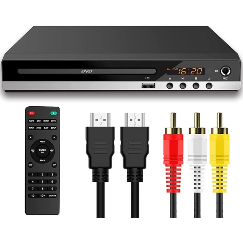 Reproductor de DVD para TV con HDMI Full HD 1080P.