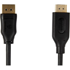 Amazon Basics Cable DisplayPort a HDMI de con Conectores bañados en Oro, 4.5 m, Negro