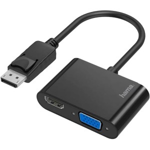 Hama Adaptador DisplayPort a VGA y HDMI, 4K Ultra.