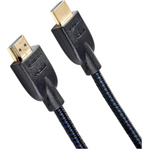 Amazon Basics Cable HDMI trenzado - 1.8 m, Negro